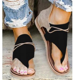 Women Summer Clip-Toe Shoes,Beach Zipper Flats Sandals Bohemia Flip-Flop Ankle Strap Causal Comfortable Round Toe Gladiator O...