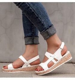 Platform White Wedges sandals For Women Platform sandals Under 20 sandals For Women Heeled sandals For Women Summer Sa E-whit...