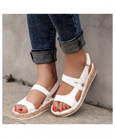 Platform White Wedges sandals For Women Platform sandals Under 20 sandals For Women Heeled sandals For Women Summer Sa E-whit...