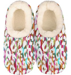 Rainbow Leopard Print Slippers for Women Men Cozy Non-slip House Shoes Winter Warm Indoor Slipper $16.51 Slippers