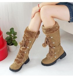 ENVEZ Winter Snow Boots for Women Warm Fleece Lined Suede Knee High Hoots Durable Non Slip Low Heel Round Toe Boots Ladies Co...