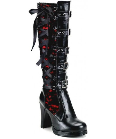 Boots for Women Knee High Chunky Heel Platform Crisscross Strappy Western Booties for Women Gothic Boots Riding Boots Red $36...