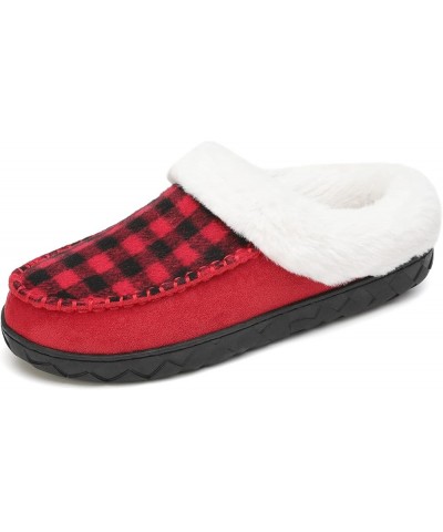 Womens Winter Memory Foam Cozy House Slipper Microsuede Moccasins Ladies Indoor Outdoor Warm Slippers Red $10.29 Slippers