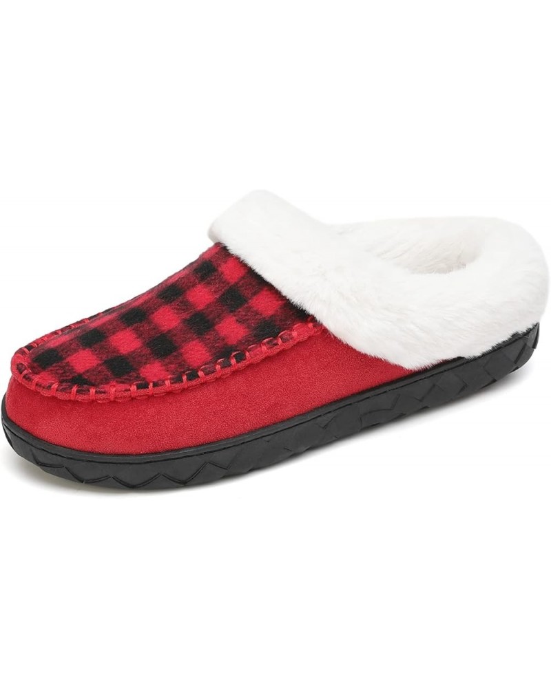 Womens Winter Memory Foam Cozy House Slipper Microsuede Moccasins Ladies Indoor Outdoor Warm Slippers Red $10.29 Slippers