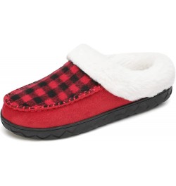 Womens Winter Memory Foam Cozy House Slipper Microsuede Moccasins Ladies Indoor Outdoor Warm Slippers Red $10.29 Slippers