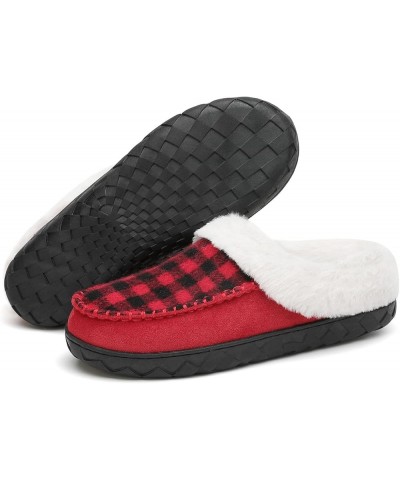 Womens Winter Memory Foam Cozy House Slipper Microsuede Moccasins Ladies Indoor Outdoor Warm Slippers Red $10.29 Slippers