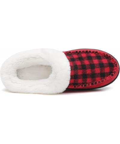 Womens Winter Memory Foam Cozy House Slipper Microsuede Moccasins Ladies Indoor Outdoor Warm Slippers Red $10.29 Slippers