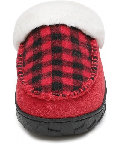 Womens Winter Memory Foam Cozy House Slipper Microsuede Moccasins Ladies Indoor Outdoor Warm Slippers Red $10.29 Slippers