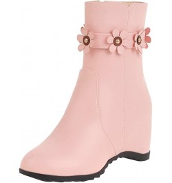 Ankle Boots for Women Mid Calf Boots Chunky Heel Womens Wellies Women'S Ankle Boot Pink $27.99 Boots