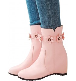 Ankle Boots for Women Mid Calf Boots Chunky Heel Womens Wellies Women'S Ankle Boot Pink $27.99 Boots