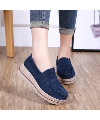 Womens Moccasins Wedge Loafers Waterproof Comfortable Outdoor Non-Skid Sneakers Shoes Beige $30.73 Loafers & Slip-Ons