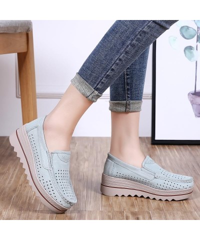 Womens Moccasins Wedge Loafers Waterproof Comfortable Outdoor Non-Skid Sneakers Shoes Beige $30.73 Loafers & Slip-Ons