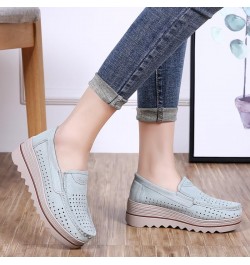 Womens Moccasins Wedge Loafers Waterproof Comfortable Outdoor Non-Skid Sneakers Shoes Beige $30.73 Loafers & Slip-Ons