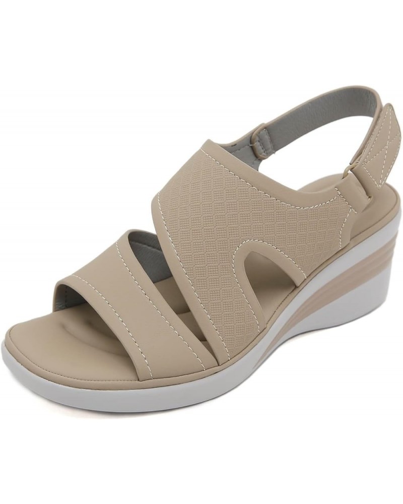 Slide Sandals for Women Slip On Dressy Arch Support Walking Sandals Lightweight Platform Shoes, Black 75-nrny-beige-j $17.81 ...