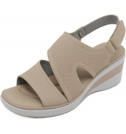 Slide Sandals for Women Slip On Dressy Arch Support Walking Sandals Lightweight Platform Shoes, Black 75-nrny-beige-j $17.81 ...