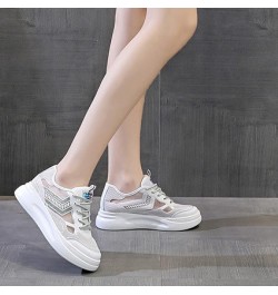 Women Wedges Comfort Sneakers Trend Non Skid Invisible Increasing Heel Running Tennis Hiking Platform Shoes Green $28.32 Athl...