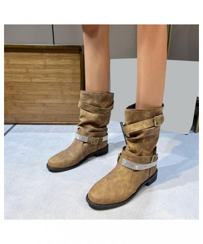 Steel Toe Ankle Boots for Women Leather Ancients Short Booties Shoes Women's Fahsion Boots Retro Non Slip C4-brown $19.81 Out...