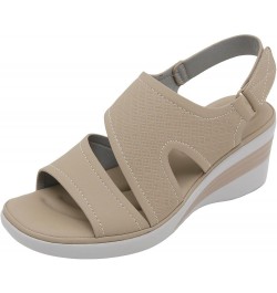 Slide Sandals for Women Slip On Dressy Arch Support Walking Sandals Lightweight Platform Shoes, Black 75-nrny-beige-j $17.81 ...