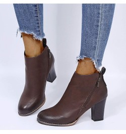 Black Wedge Ankle Boots White Ankle Cowboy Boots for Women Low Heel Low Heel Booties for Women Open Toe Brown Boots for Women...