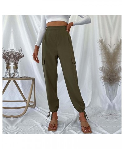 Womens Casual Yoga Pants Pants with Stretch Waist Fashionable Casual Style and Back Pockets with Tie Pants for Green➤➤ Pants ...