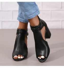 Orthopedic High Heels For Women Dress Shoes Low Heels Open Toe Chunky Block Heel Sandals Summer Casual Leather Comfortable Sl...