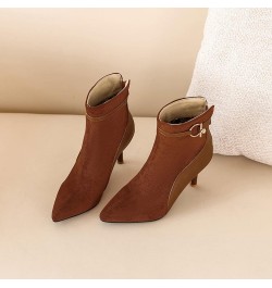 Women Pointed Toe Winter Dress Stiletto Heels Ankle Boots Zip Yellow $24.17 Boots