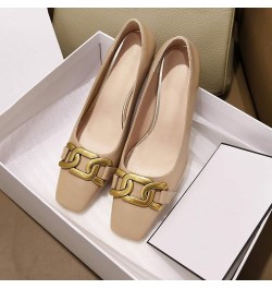 Women's Square Head Block Heel Pumps with 3 Colors Apricot $29.16 Pumps