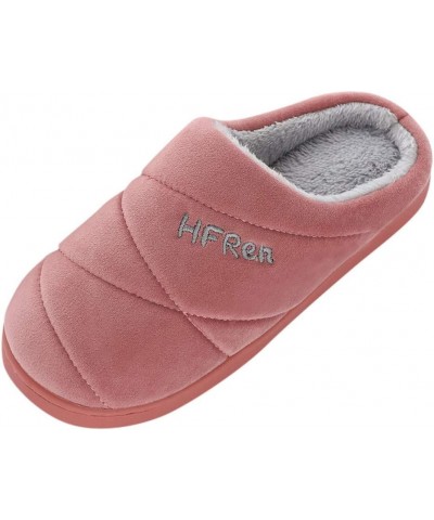 Home Slippers Fluffy Women's Couples Solid Colors Warm Non-slip Floor Home Slippers Indoor Winter Indoor House Red $11.00 Sli...