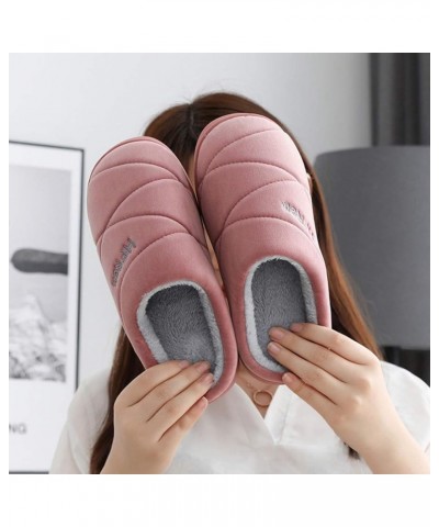 Home Slippers Fluffy Women's Couples Solid Colors Warm Non-slip Floor Home Slippers Indoor Winter Indoor House Red $11.00 Sli...