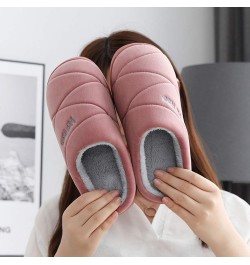 Home Slippers Fluffy Women's Couples Solid Colors Warm Non-slip Floor Home Slippers Indoor Winter Indoor House Red $11.00 Sli...