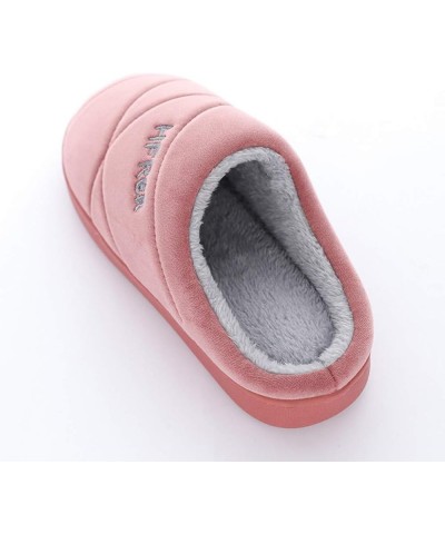 Home Slippers Fluffy Women's Couples Solid Colors Warm Non-slip Floor Home Slippers Indoor Winter Indoor House Red $11.00 Sli...