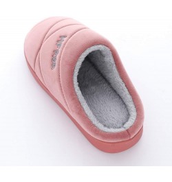 Home Slippers Fluffy Women's Couples Solid Colors Warm Non-slip Floor Home Slippers Indoor Winter Indoor House Red $11.00 Sli...