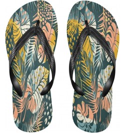 Tropical Plants Leaves Womens Flip Flops Summer Beach Sandals Casual Thong Slippers Comfortable Shower Slippers Non Slip Wate...