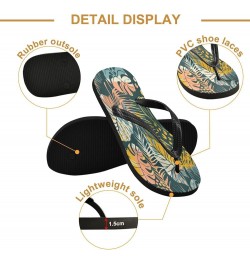 Tropical Plants Leaves Womens Flip Flops Summer Beach Sandals Casual Thong Slippers Comfortable Shower Slippers Non Slip Wate...