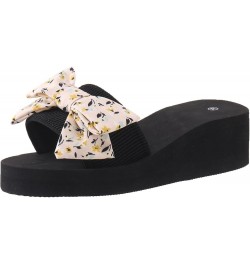 Women's Breathable Open Toe Slide Sandals Bohemian Slippers for Women Ladies Flip Flops Open Toe Flowers Summer Sandals (Blac...