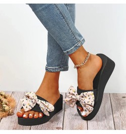 Women's Breathable Open Toe Slide Sandals Bohemian Slippers for Women Ladies Flip Flops Open Toe Flowers Summer Sandals (Blac...