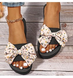 Women's Breathable Open Toe Slide Sandals Bohemian Slippers for Women Ladies Flip Flops Open Toe Flowers Summer Sandals (Blac...