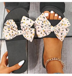 Women's Breathable Open Toe Slide Sandals Bohemian Slippers for Women Ladies Flip Flops Open Toe Flowers Summer Sandals (Blac...