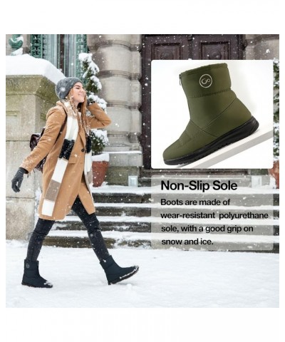 Womens Snow Boots for Winter: Ankle Booties with Warm Fur Lined Waterproof Shoes Slip On Comfortable Lightweight Zipper Boots...