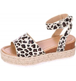 platform sandals for women, Women's Summer Rhinestone Side Hollow Thick Heel Flat Open Toe Buckle Sandals Z 05-brown $14.01 S...