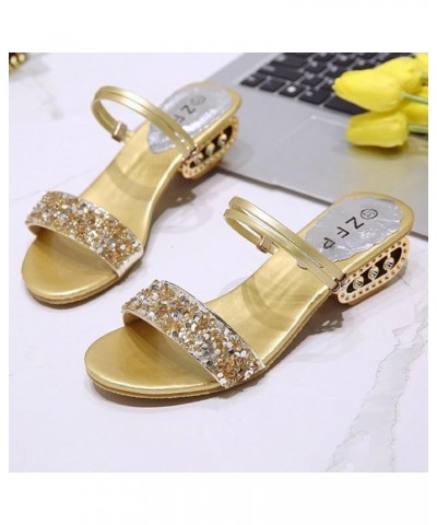 Women Flat Mules Sandal Orthotic Soft Insole Summer Ankle Strap Buckle Non Slip Thong Mid Heel Shoe 135-zoxro-g-gold $14.16 O...