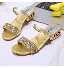 Women Flat Mules Sandal Orthotic Soft Insole Summer Ankle Strap Buckle Non Slip Thong Mid Heel Shoe 135-zoxro-g-gold $14.16 O...