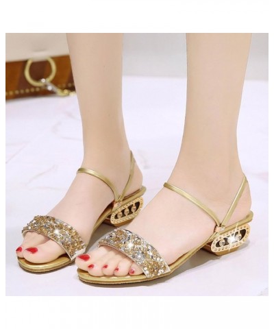 Women Flat Mules Sandal Orthotic Soft Insole Summer Ankle Strap Buckle Non Slip Thong Mid Heel Shoe 135-zoxro-g-gold $14.16 O...