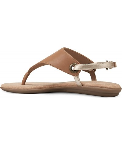 Womens IN CONCHLUSION Flat Sandal Tan Combo $28.03 Sandals