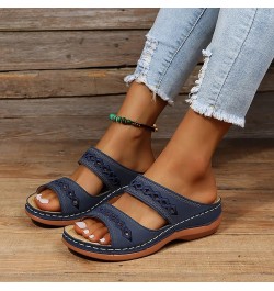 Women's Platform Sandals Wedge Slippers Open Toe Shoes Women's Anti Slip Soft Sole Slides Women's Summer Beach Sandals Dark B...