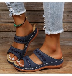 Women's Platform Sandals Wedge Slippers Open Toe Shoes Women's Anti Slip Soft Sole Slides Women's Summer Beach Sandals Dark B...