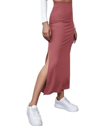 Short Skirts Size 12 Women's Half Skirt and Solid Color with Hip Wrap Skirt and Split Skirt Red ➤➤ 2024 Skirt for Women $7.42...