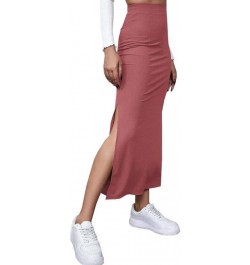 Short Skirts Size 12 Women's Half Skirt and Solid Color with Hip Wrap Skirt and Split Skirt Red ➤➤ 2024 Skirt for Women $7.42...