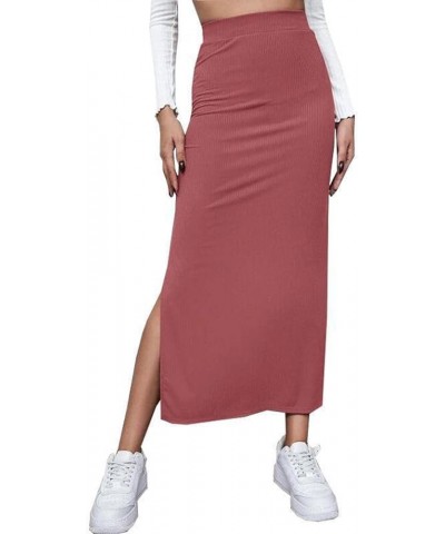 Short Skirts Size 12 Women's Half Skirt and Solid Color with Hip Wrap Skirt and Split Skirt Red ➤➤ 2024 Skirt for Women $7.42...