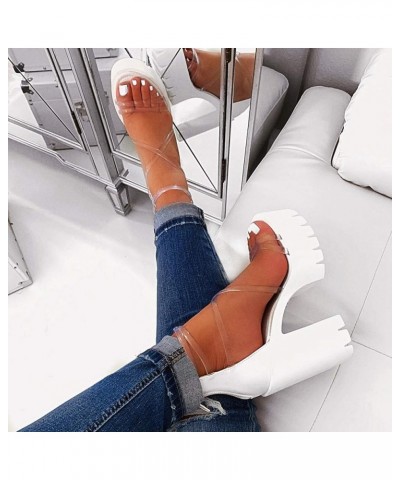 Sandal Womens Wedge Platform Sandals Adjustable Flip Flops Roman Ankle Strappy Zipper Flat Hiking Sandals LS7 White $21.02 Sa...